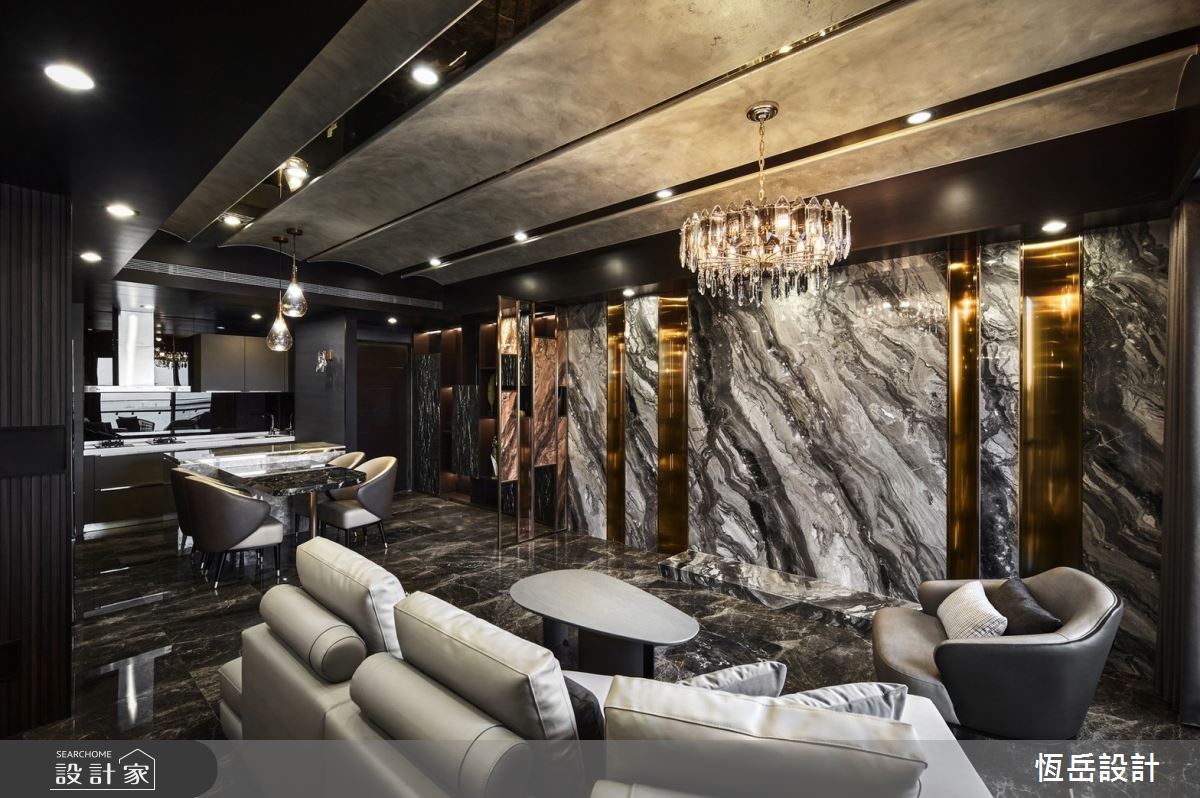 30坪新成屋(5年以下)＿奢華風玄關客廳餐廳案例圖片＿恆岳設計＿恆岳_GEST HOUSE之16