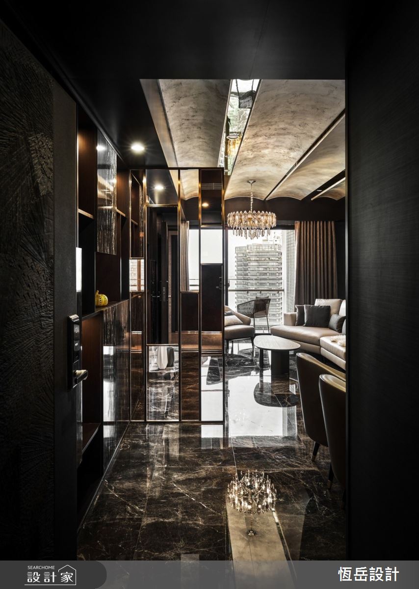 30坪新成屋(5年以下)＿奢華風玄關客廳案例圖片＿恆岳設計＿恆岳_GEST HOUSE之1