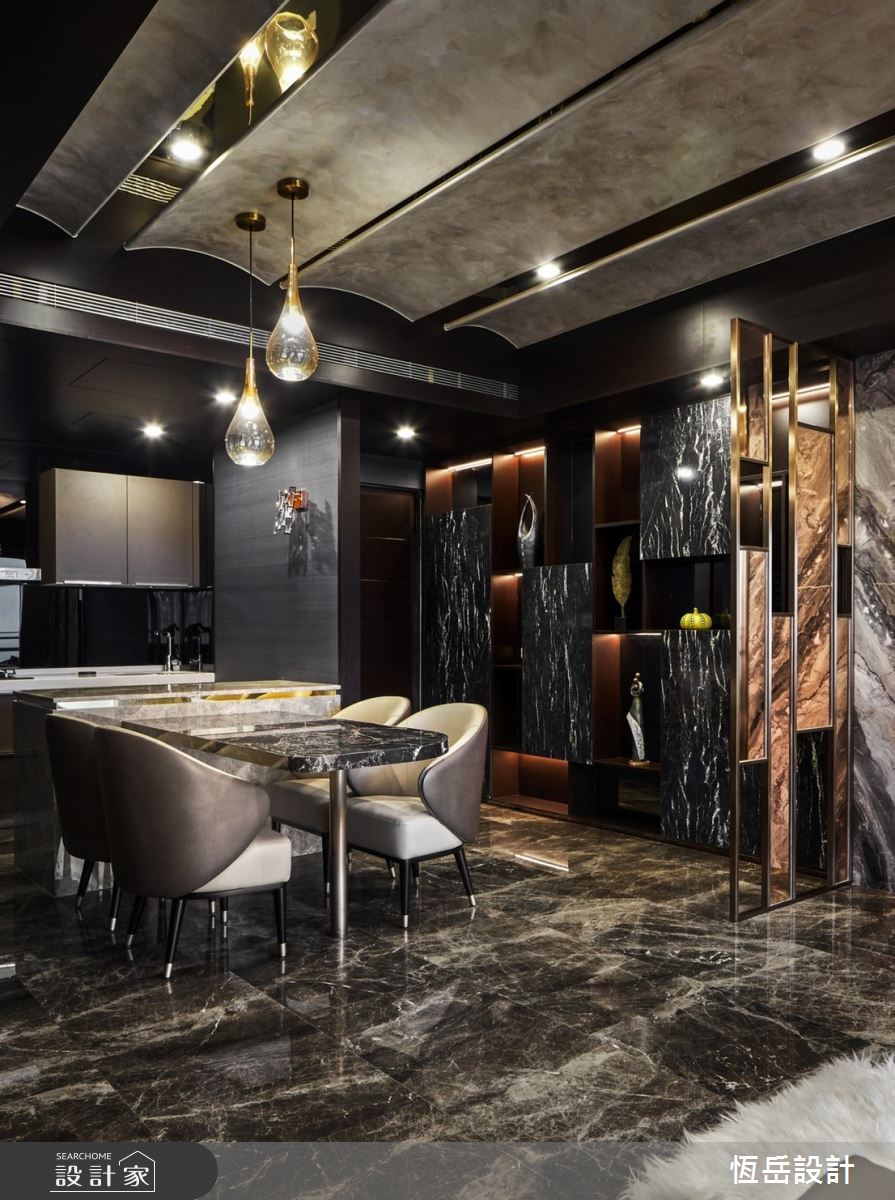 30坪新成屋(5年以下)＿奢華風玄關餐廳案例圖片＿恆岳設計＿恆岳_GEST HOUSE之5