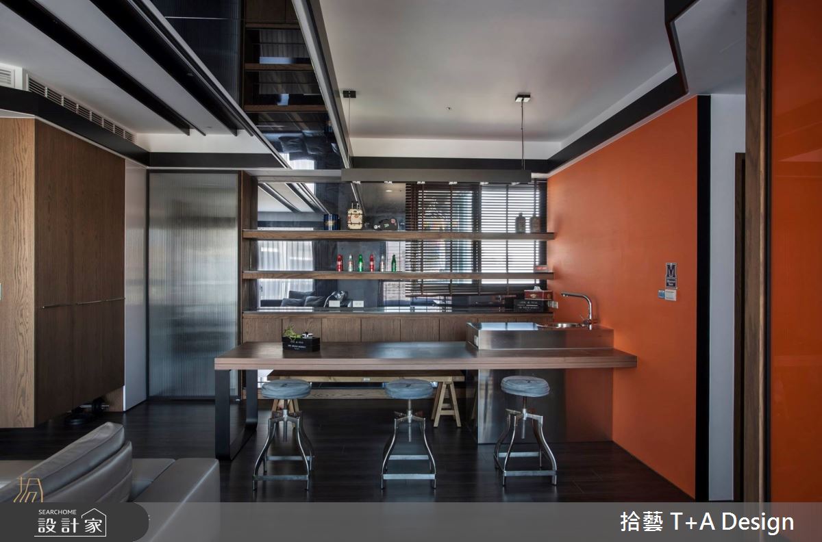 28坪新成屋(5年以下)＿工業風餐廳中島案例圖片＿拾藝設計＿拾藝_07新竹_28坪工業風之7