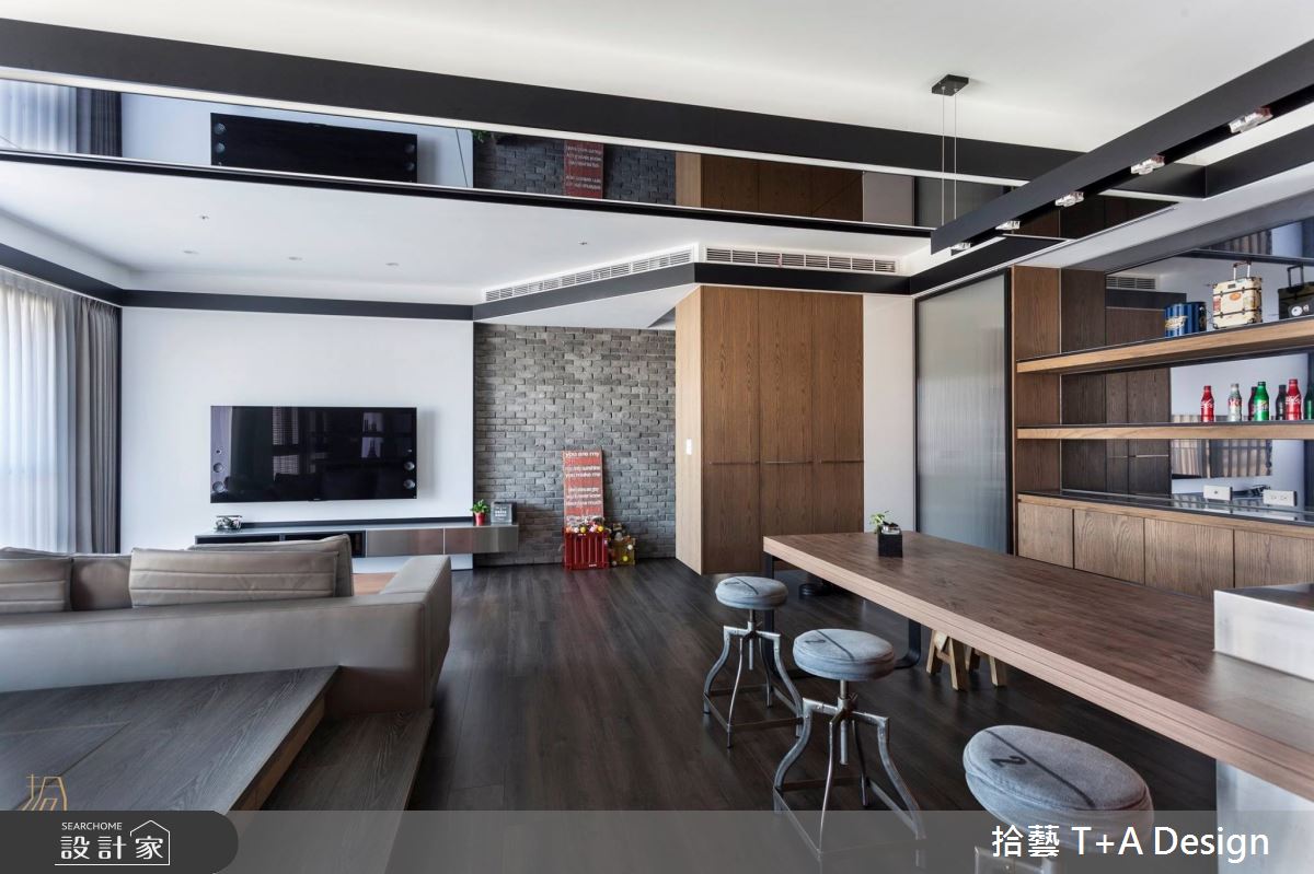 28坪新成屋(5年以下)＿工業風客廳餐廳案例圖片＿拾藝設計＿拾藝_07新竹_28坪工業風之4