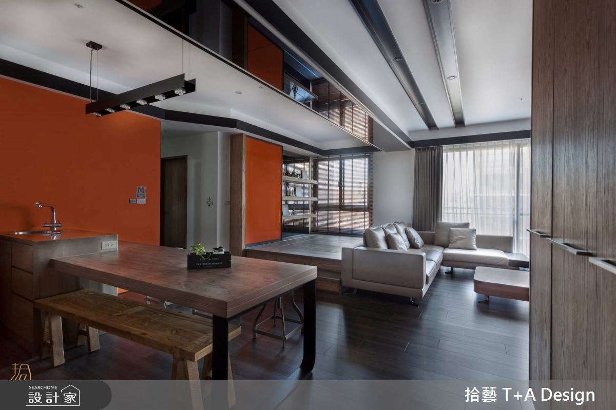 28坪新成屋(5年以下)＿工業風客廳餐廳多功能室中島案例圖片＿拾藝設計＿拾藝_07新竹_28坪工業風之8