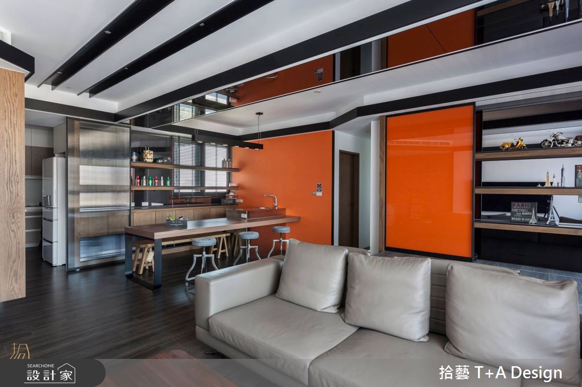 28坪新成屋(5年以下)＿工業風客廳餐廳多功能室案例圖片＿拾藝設計＿拾藝_07新竹_28坪工業風之5
