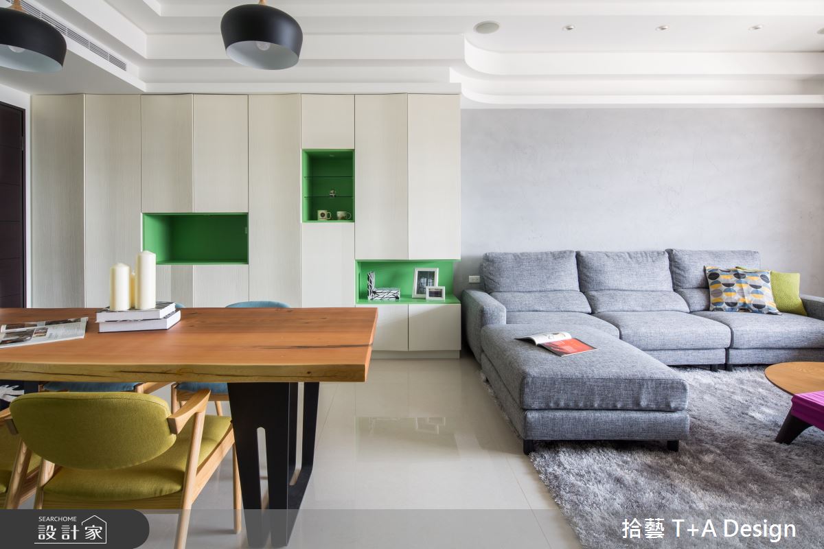 28坪新成屋(5年以下)＿現代風客廳餐廳案例圖片＿拾藝設計＿拾藝_17新竹_28坪現代風之8