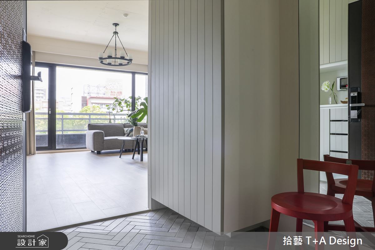 40坪中古屋(5~15年)＿美式風玄關客廳案例圖片＿拾藝設計＿拾藝_26新竹_40坪美式風之1