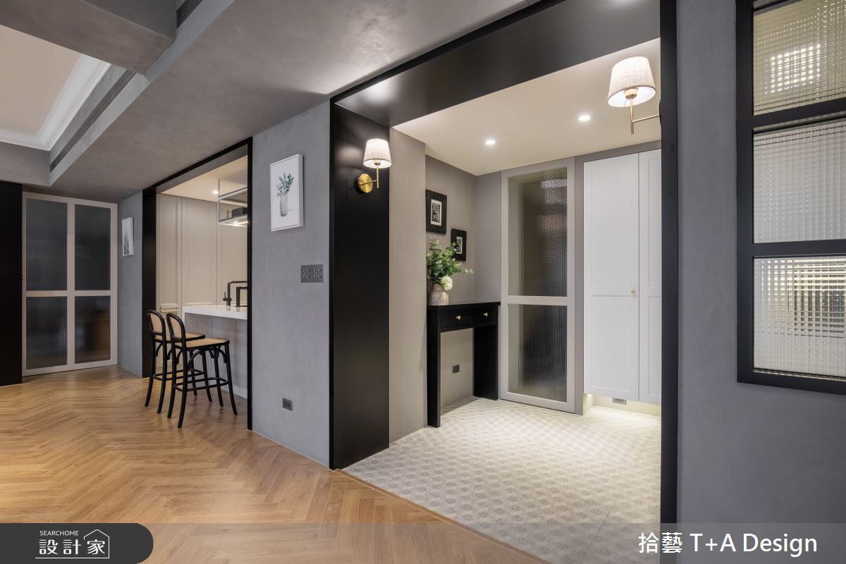 70坪中古屋(5~15年)＿美式風玄關案例圖片＿拾藝設計＿拾藝_27竹北_70坪美式風之6