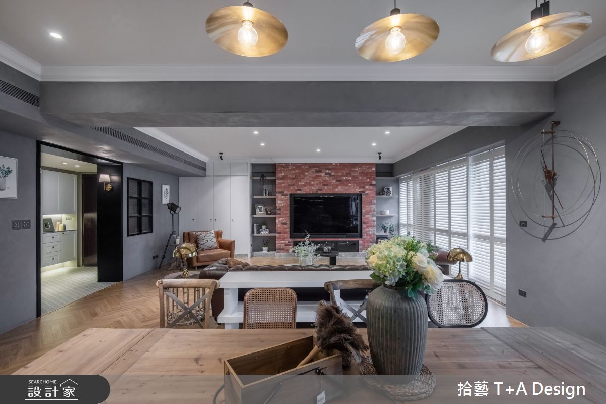 70坪中古屋(5~15年)＿美式風客廳案例圖片＿拾藝設計＿拾藝_27竹北_70坪美式風之10