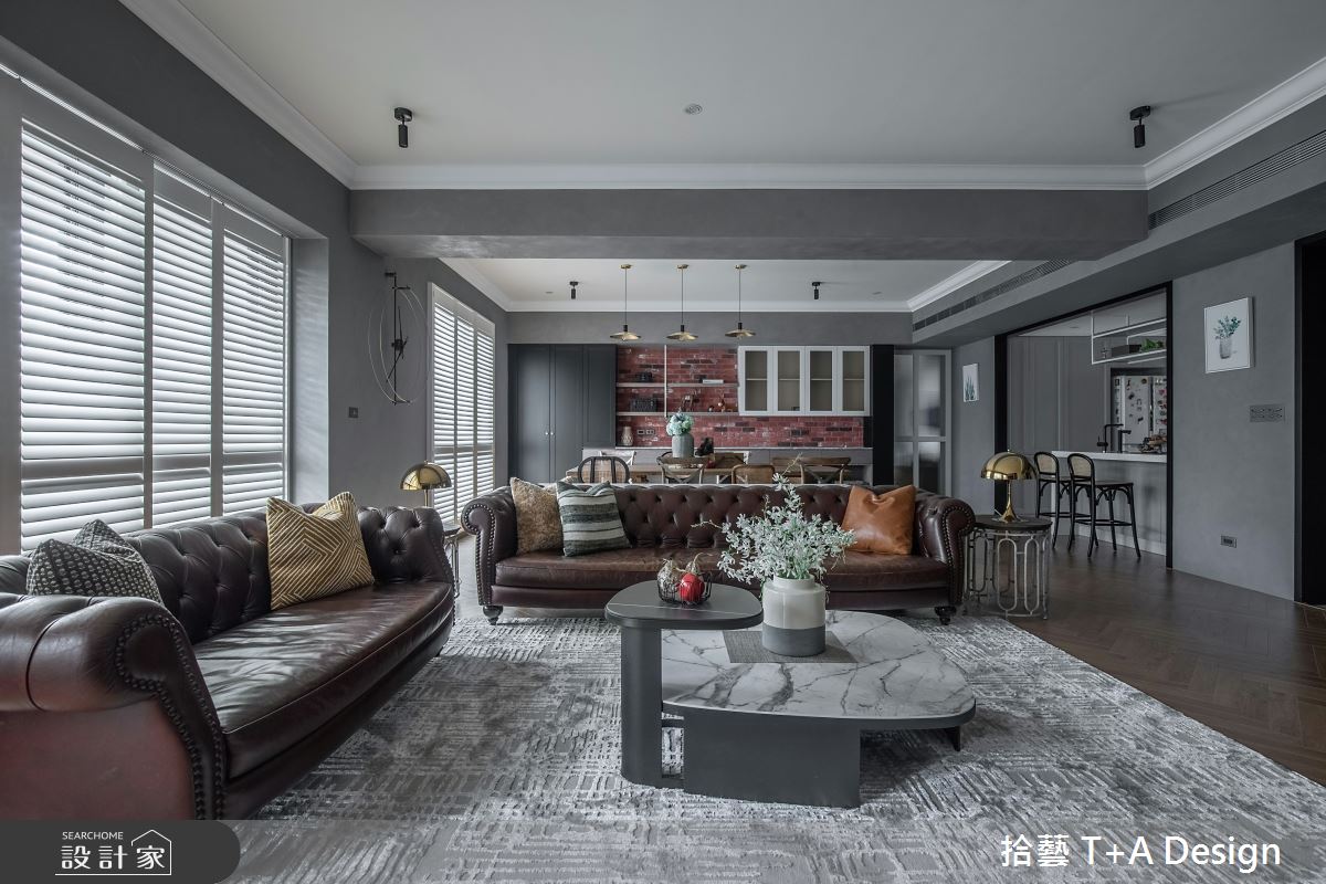 70坪中古屋(5~15年)＿美式風客廳案例圖片＿拾藝設計＿拾藝_27竹北_70坪美式風之14