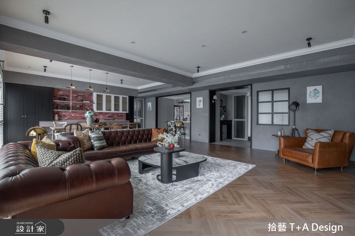 70坪中古屋(5~15年)＿美式風客廳案例圖片＿拾藝設計＿拾藝_27竹北_70坪美式風之15