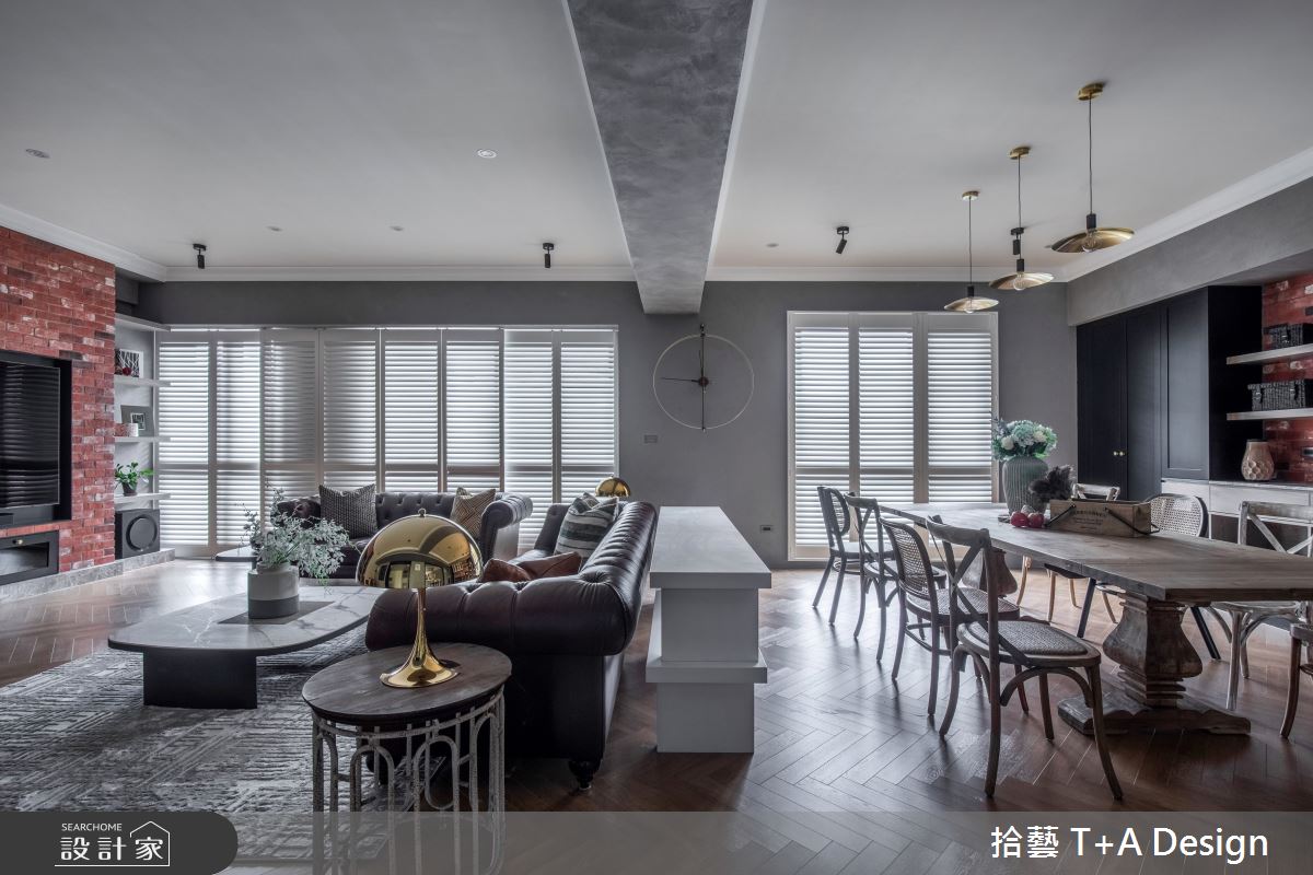 70坪中古屋(5~15年)＿美式風客廳案例圖片＿拾藝設計＿拾藝_27竹北_70坪美式風之18