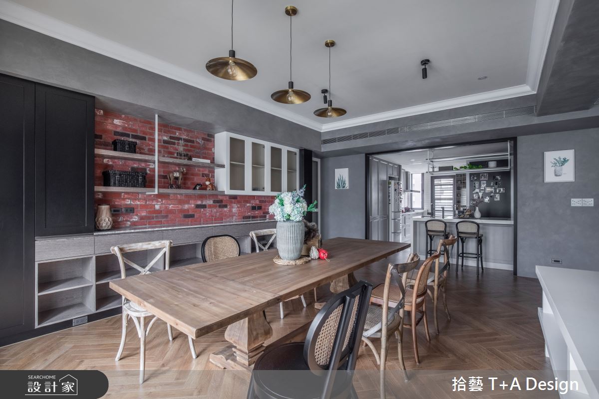 70坪中古屋(5~15年)＿美式風餐廳案例圖片＿拾藝設計＿拾藝_27竹北_70坪美式風之709