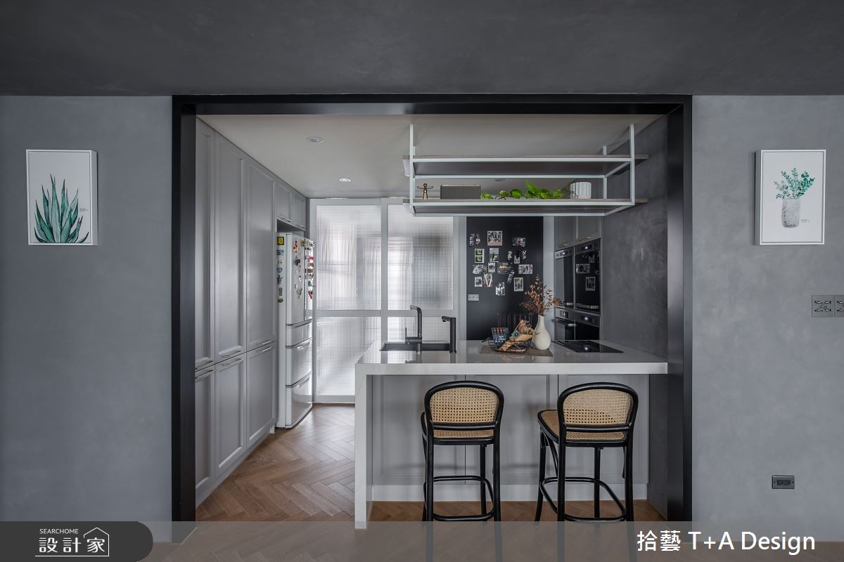 70坪中古屋(5~15年)＿美式風廚房吧檯案例圖片＿拾藝設計＿拾藝_27竹北_70坪美式風之27