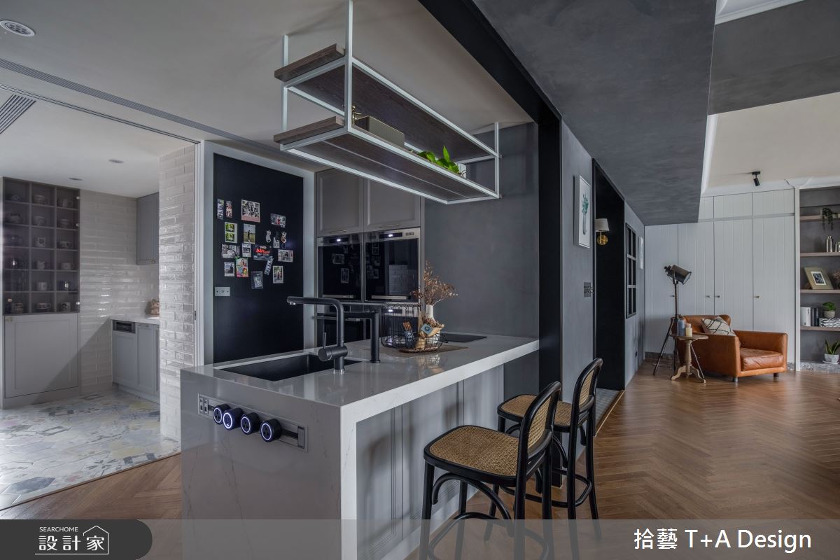 70坪中古屋(5~15年)＿美式風廚房吧檯案例圖片＿拾藝設計＿拾藝_27竹北_70坪美式風之29