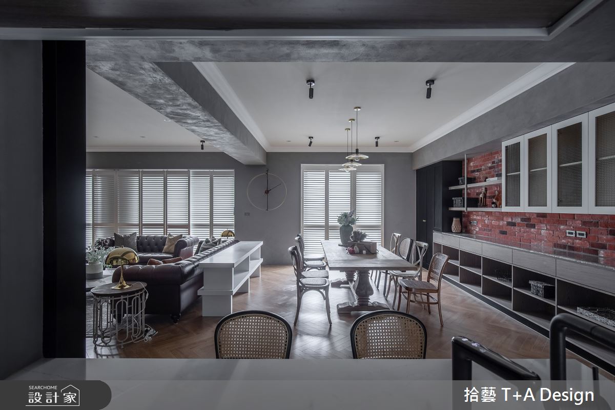 70坪中古屋(5~15年)＿美式風客廳餐廳案例圖片＿拾藝設計＿拾藝_27竹北_70坪美式風之31