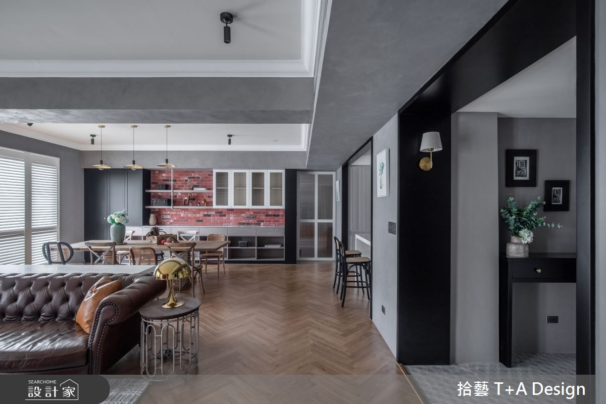 70坪中古屋(5~15年)＿美式風客廳餐廳案例圖片＿拾藝設計＿拾藝_27竹北_70坪美式風之33