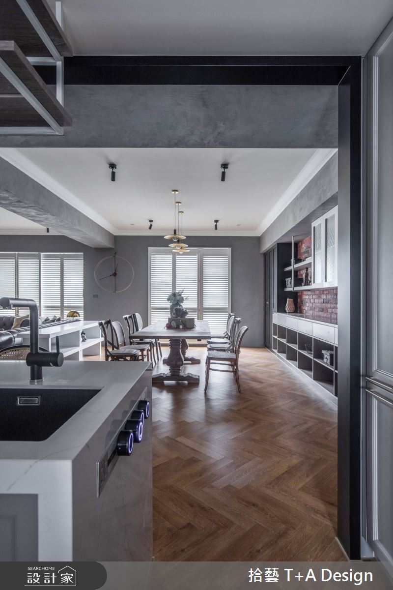 70坪中古屋(5~15年)＿美式風廚房案例圖片＿拾藝設計＿拾藝_27竹北_70坪美式風之38
