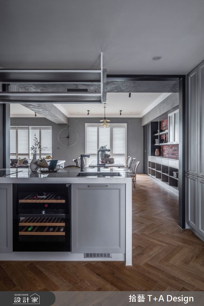 70坪中古屋(5~15年)＿美式風廚房案例圖片＿拾藝設計＿拾藝_27竹北_70坪美式風之39