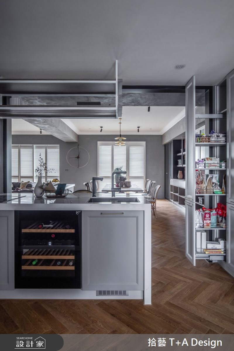 70坪中古屋(5~15年)＿美式風廚房案例圖片＿拾藝設計＿拾藝_27竹北_70坪美式風之40