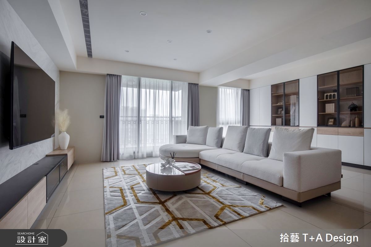 35坪新成屋(5年以下)＿現代風客廳案例圖片＿拾藝設計＿拾藝_28桃園_35坪現代風之1