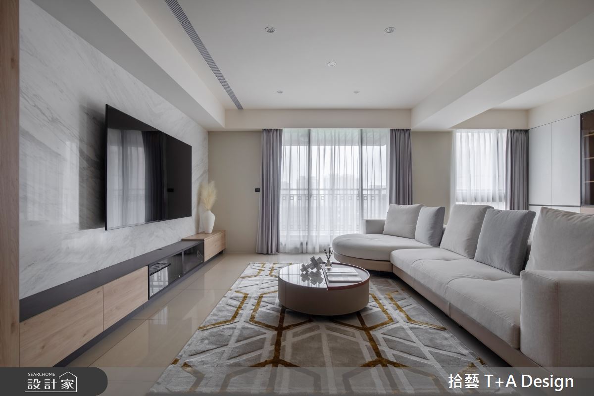 35坪新成屋(5年以下)＿現代風客廳案例圖片＿拾藝設計＿拾藝_28桃園_35坪現代風之2
