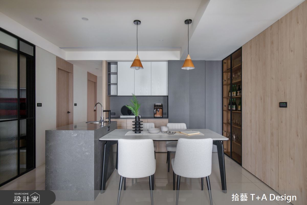 35坪新成屋(5年以下)＿現代風餐廳中島案例圖片＿拾藝設計＿拾藝_28桃園_35坪現代風之5
