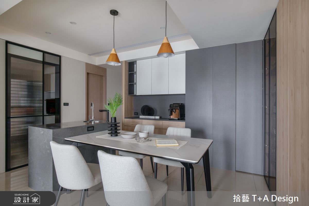 35坪新成屋(5年以下)＿現代風餐廳中島案例圖片＿拾藝設計＿拾藝_28桃園_35坪現代風之6
