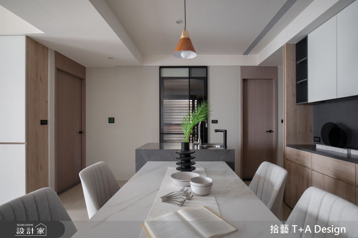 35坪新成屋(5年以下)＿現代風餐廳中島案例圖片＿拾藝設計＿拾藝_28桃園_35坪現代風之11