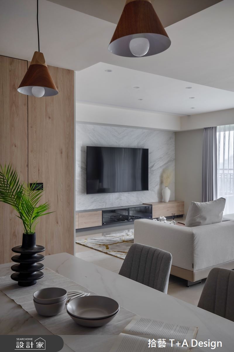 35坪新成屋(5年以下)＿現代風客廳餐廳案例圖片＿拾藝設計＿拾藝_28桃園_35坪現代風之12