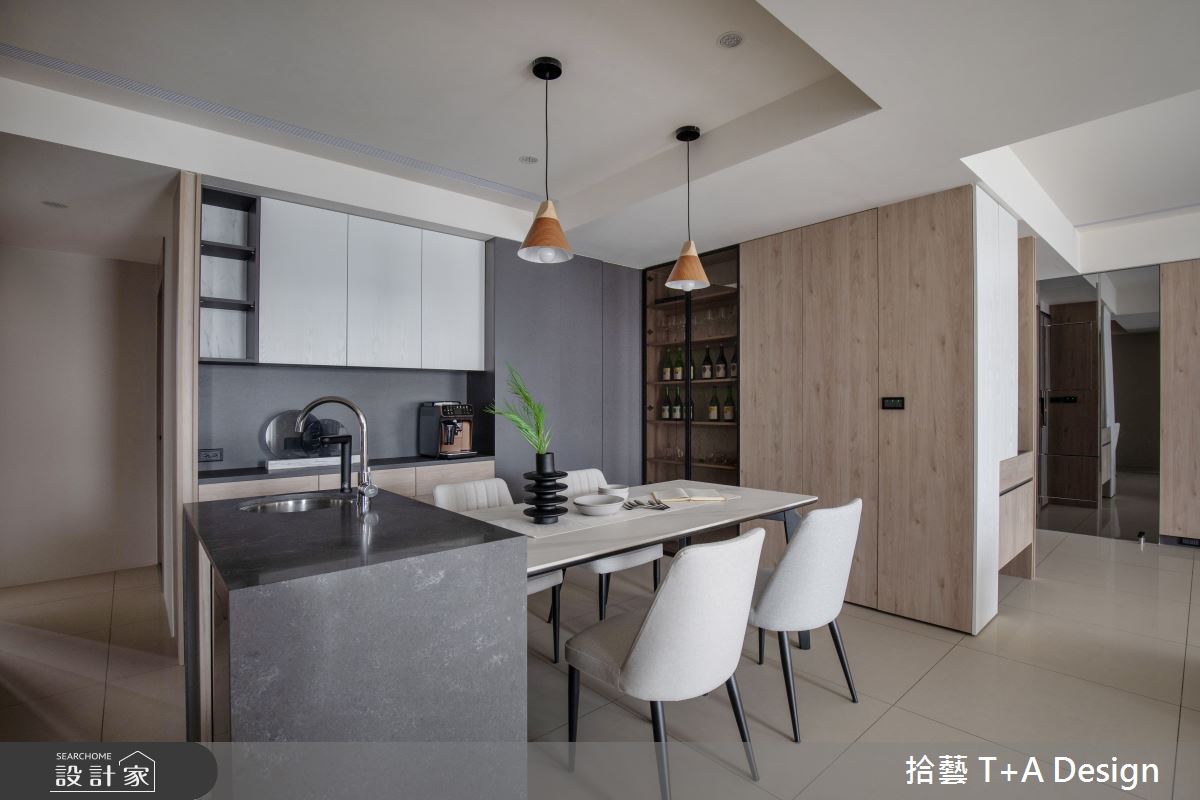 35坪新成屋(5年以下)＿現代風餐廳中島案例圖片＿拾藝設計＿拾藝_28桃園_35坪現代風之20