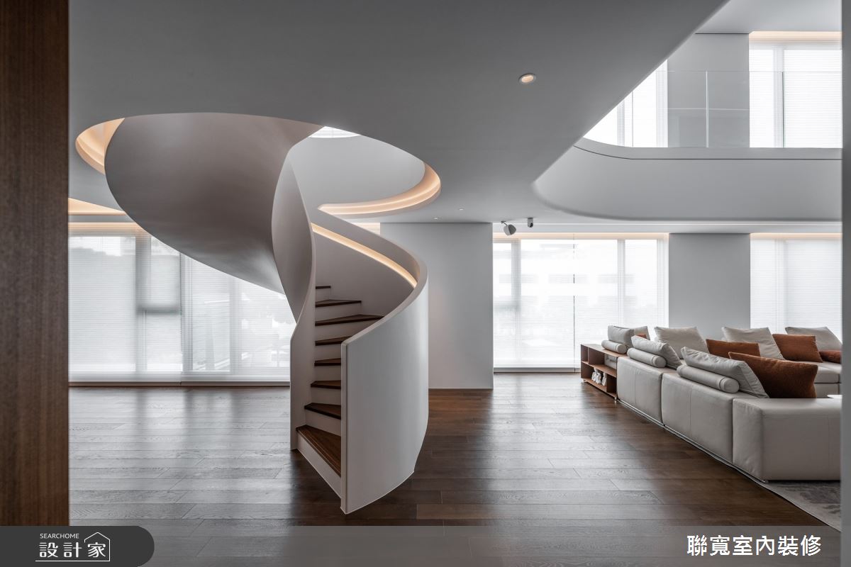 130坪新成屋(5年以下)＿現代風客廳樓梯案例圖片＿聯寬室內裝修有限公司＿聯寬_29之3