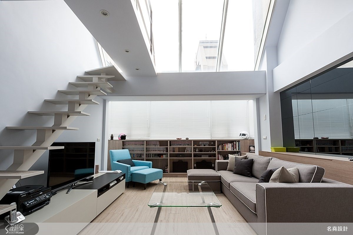 28坪老屋(16~30年)＿簡約風客廳樓梯案例圖片＿名堯設計有限公司＿名堯_01之2