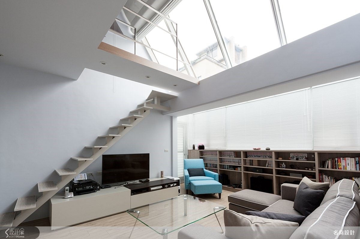 28坪老屋(16~30年)＿簡約風客廳樓梯案例圖片＿名堯設計有限公司＿名堯_01之3