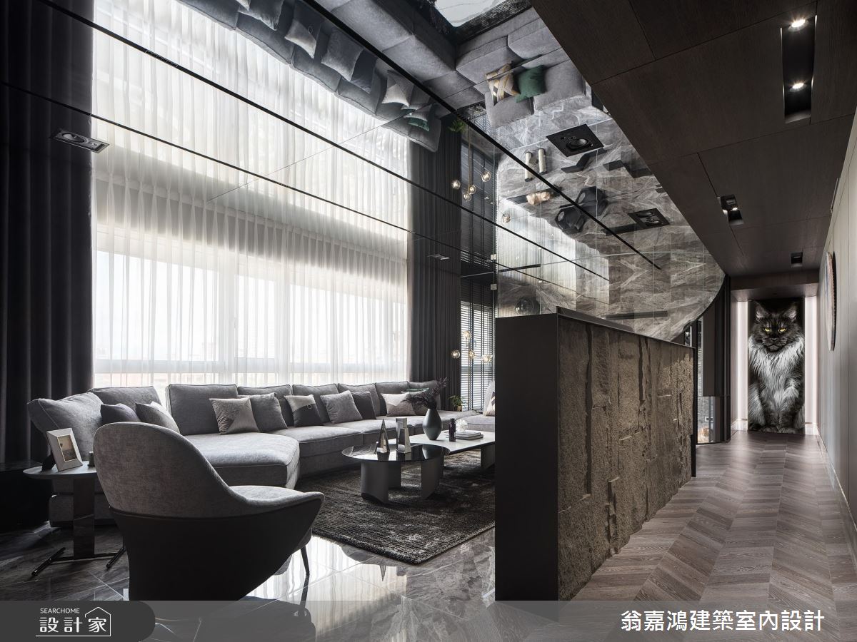 60坪老屋(16~30年)＿現代風客廳案例圖片＿翁嘉鴻建築室內設計｜懷生設計＿懷生_60.三重-Rm&Sanmu 緬因貓舍招待所之21