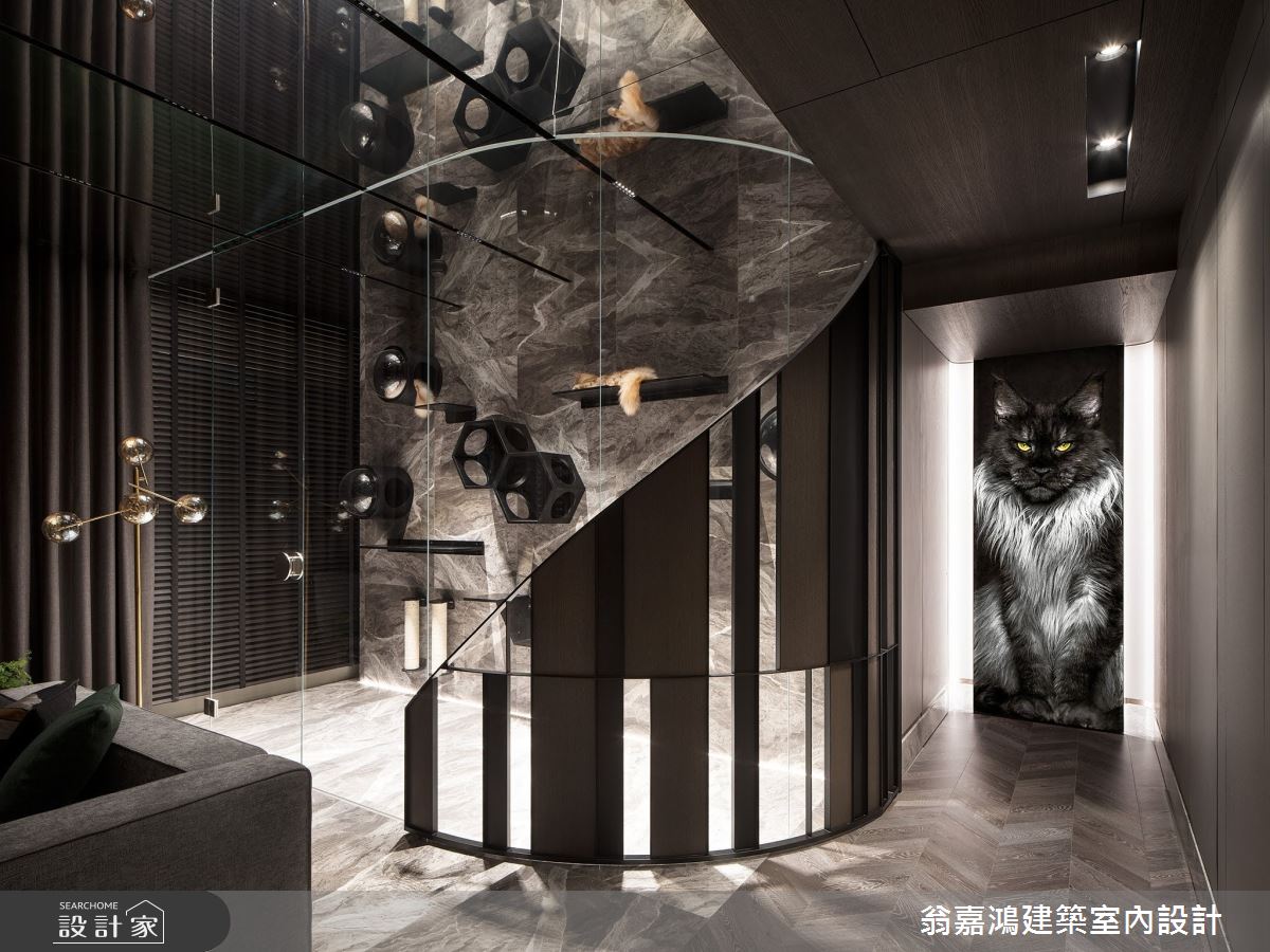 60坪老屋(16~30年)＿現代風走廊案例圖片＿翁嘉鴻建築室內設計｜懷生設計＿懷生_60.三重-Rm&Sanmu 緬因貓舍招待所之5