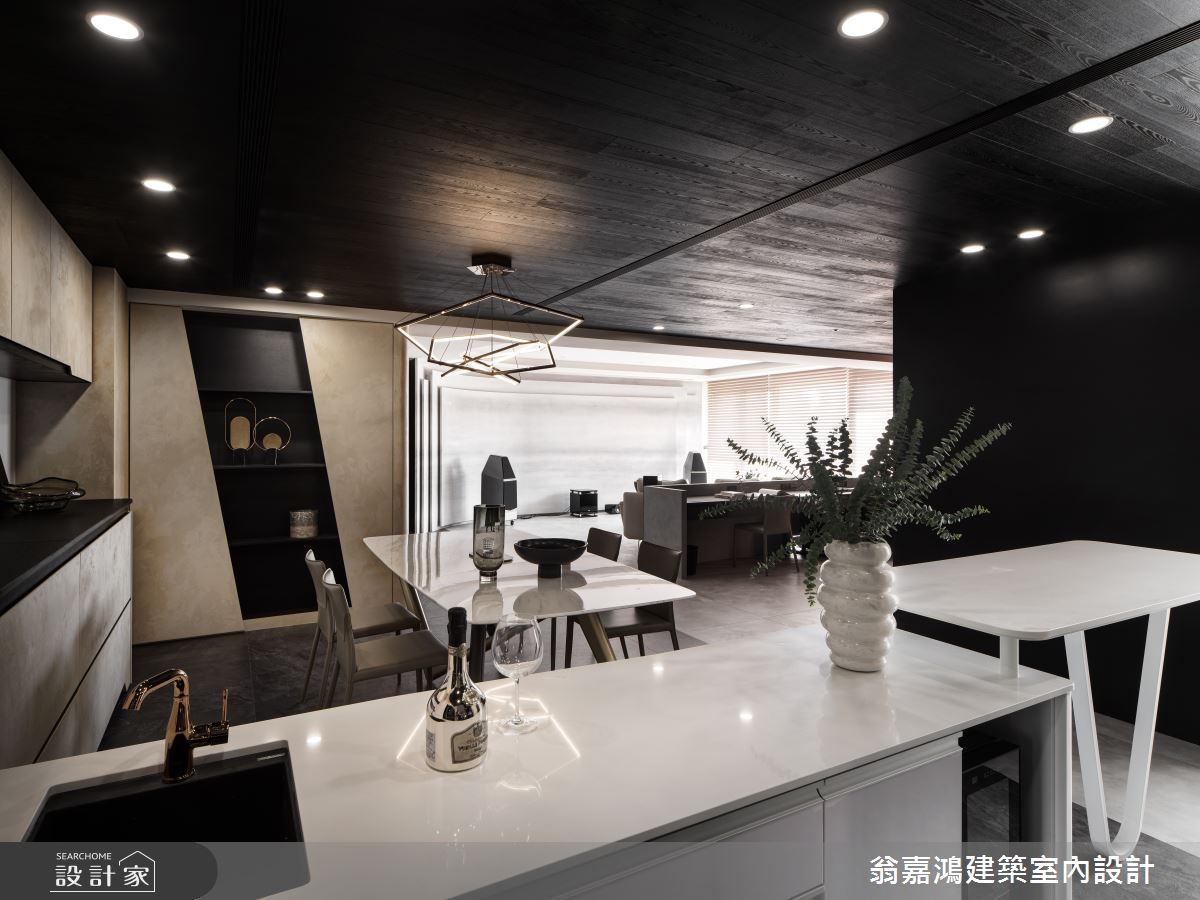 80坪新成屋(5年以下)＿現代風餐廳吧檯案例圖片＿翁嘉鴻建築室內設計｜懷生設計＿懷生_61.林口-C House之14