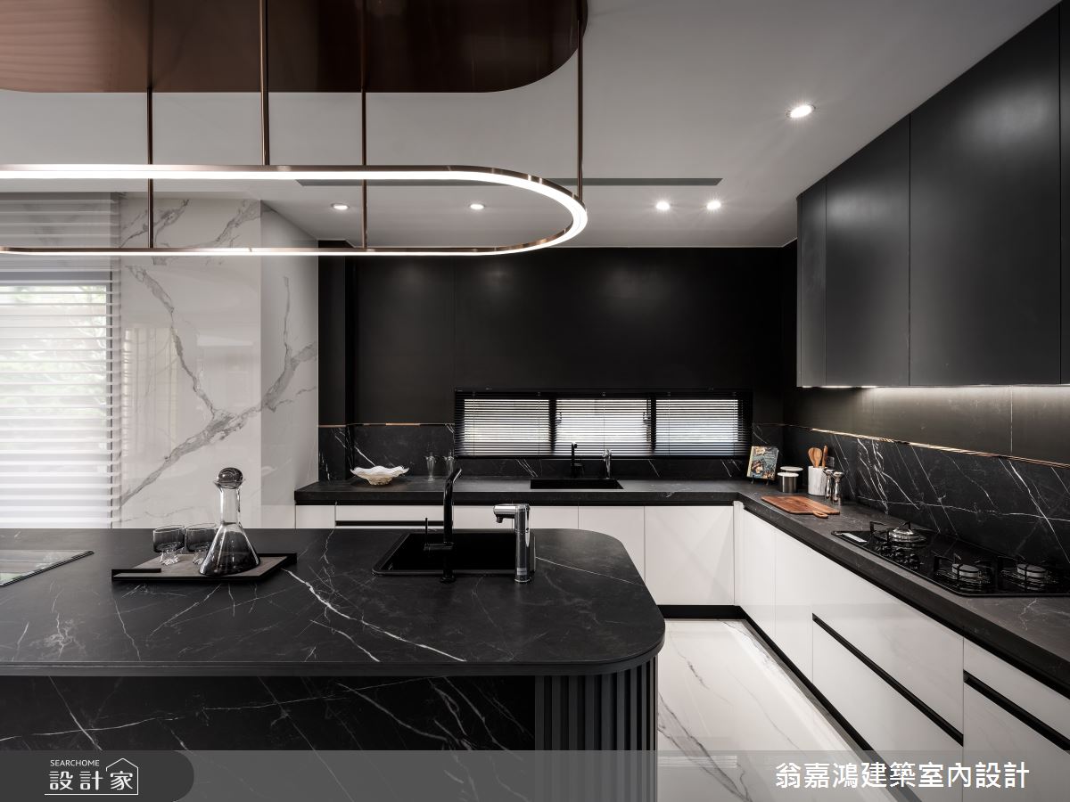 180坪新成屋(5年以下)＿現代奢華風廚房中島案例圖片＿翁嘉鴻建築室內設計｜懷生設計＿懷生_66.苗栗-L House之21