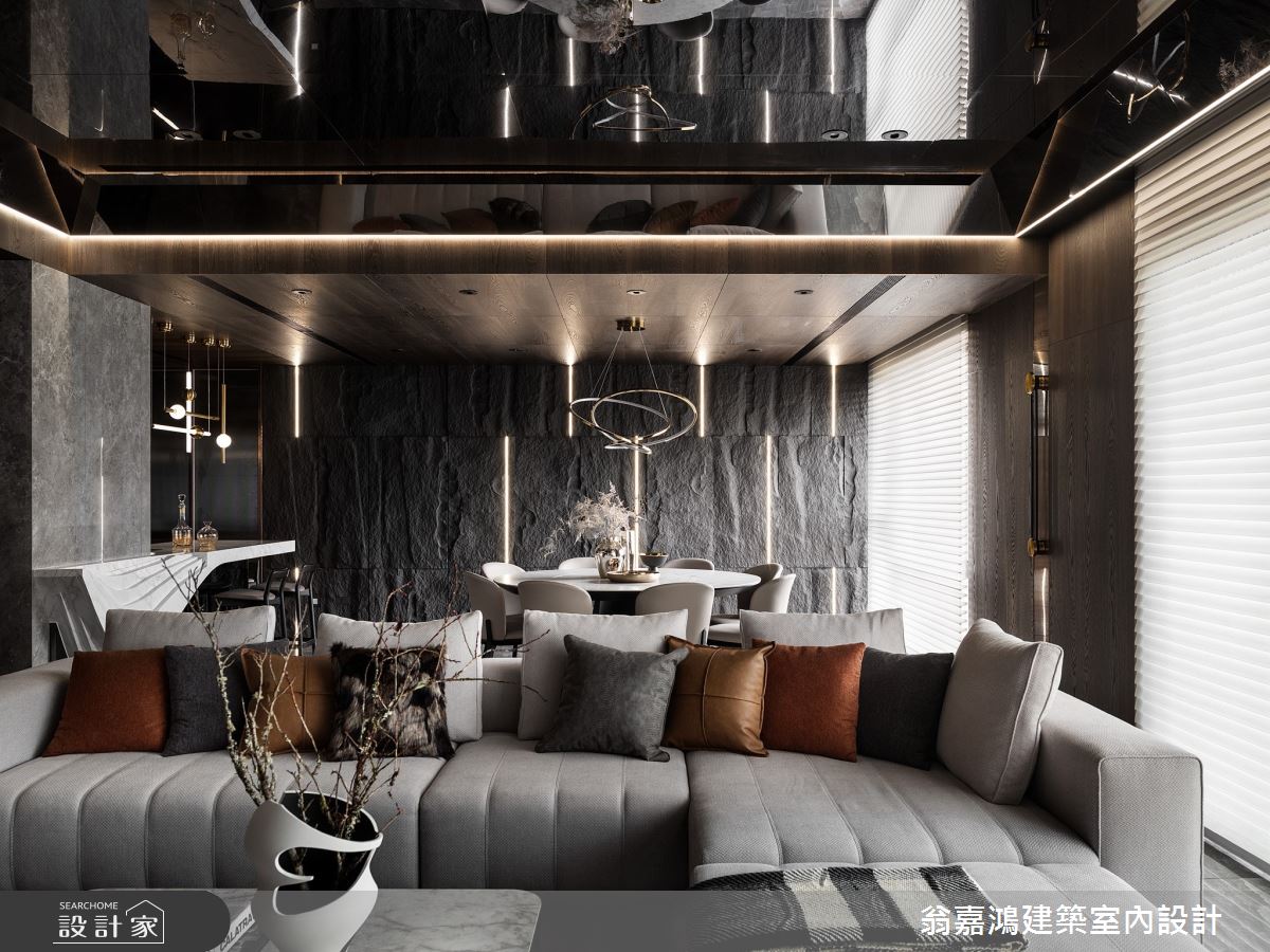 90坪毛胚屋＿現代風客廳餐廳吧檯案例圖片＿翁嘉鴻建築室內設計｜懷生設計＿懷生_69.新莊-W House之11