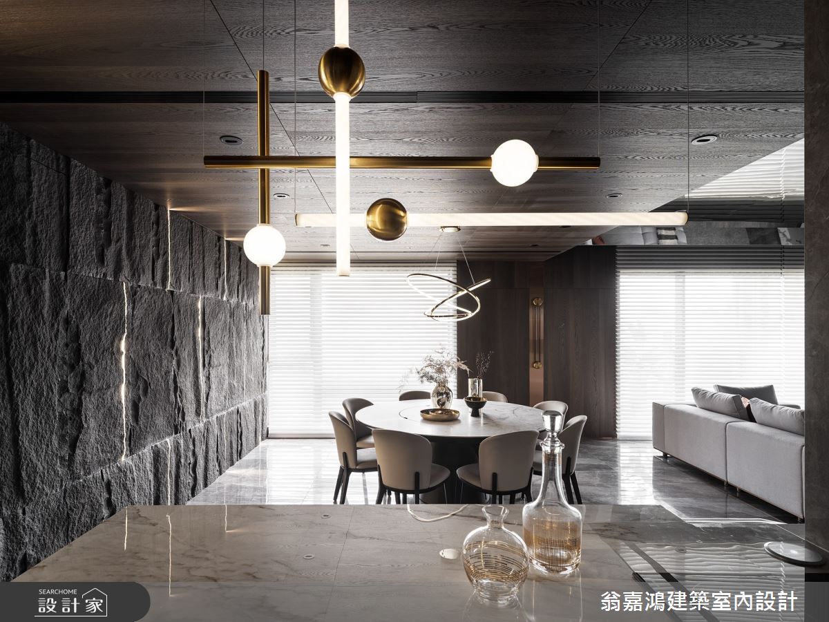 90坪毛胚屋＿現代風客廳餐廳吧檯案例圖片＿翁嘉鴻建築室內設計｜懷生設計＿懷生_69.新莊-W House之19