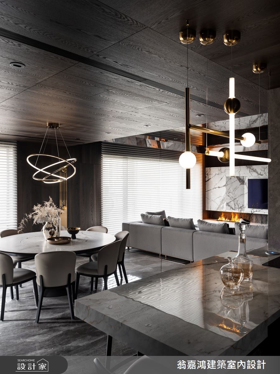 90坪毛胚屋＿現代風客廳餐廳吧檯案例圖片＿翁嘉鴻建築室內設計｜懷生設計＿懷生_69.新莊-W House之23