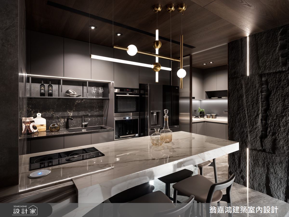 90坪毛胚屋＿現代風廚房吧檯中島案例圖片＿翁嘉鴻建築室內設計｜懷生設計＿懷生_69.新莊-W House之25