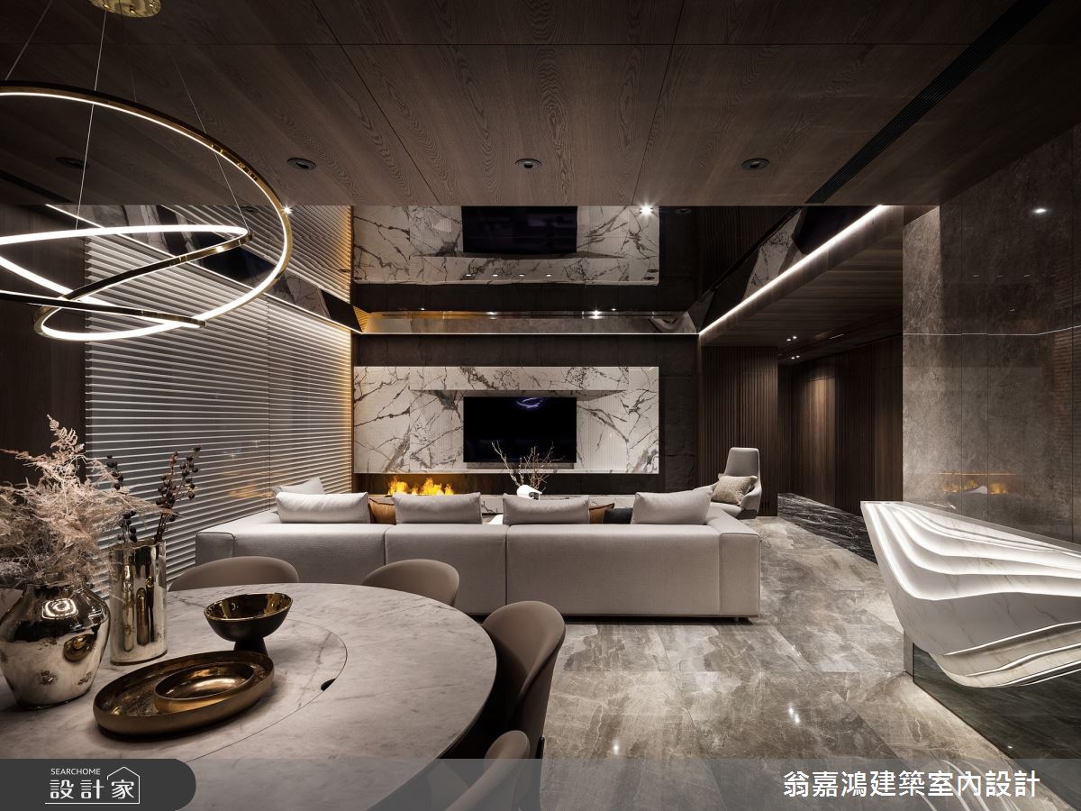 90坪毛胚屋＿現代風客廳餐廳吧檯案例圖片＿翁嘉鴻建築室內設計｜懷生設計＿懷生_69.新莊-W House之26