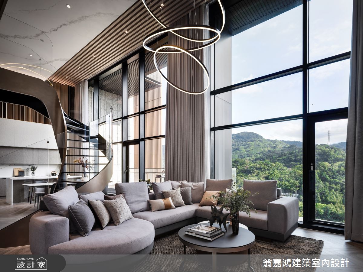 120坪毛胚屋＿現代飯店風客廳餐廳樓梯案例圖片＿翁嘉鴻建築室內設計｜懷生設計＿懷生_70.台北文山區-L House之8