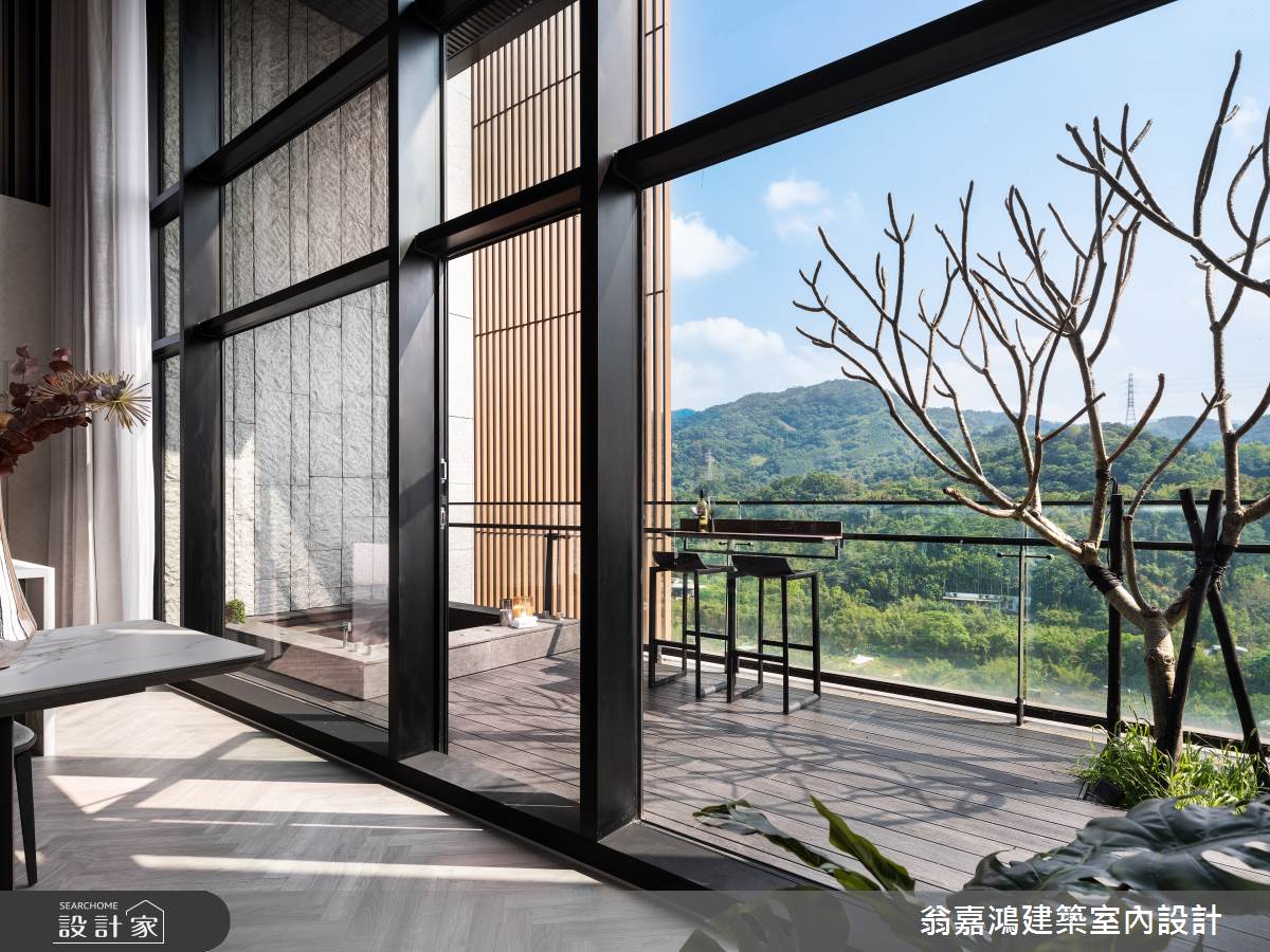 120坪毛胚屋＿現代飯店風吧檯陽台案例圖片＿翁嘉鴻建築室內設計｜懷生設計＿懷生_70.台北文山區-L House之10