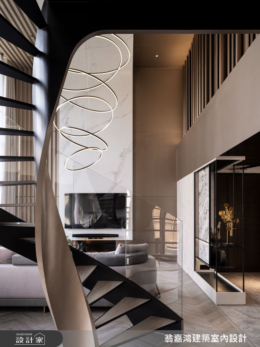 120坪毛胚屋＿現代飯店風玄關客廳樓梯案例圖片＿翁嘉鴻建築室內設計｜懷生設計＿懷生_70.台北文山區-L House之15