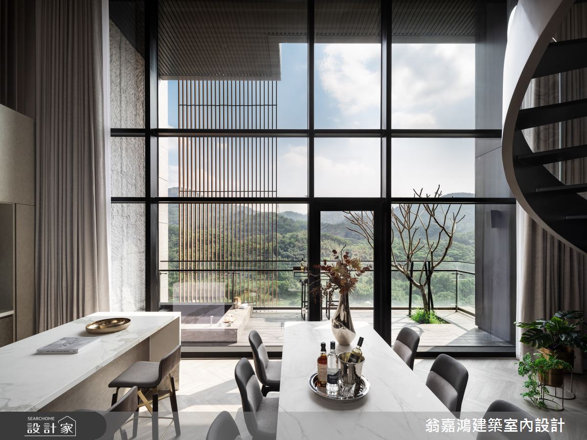 120坪毛胚屋＿現代飯店風餐廳陽台中島案例圖片＿翁嘉鴻建築室內設計｜懷生設計＿懷生_70.台北文山區-L House之37