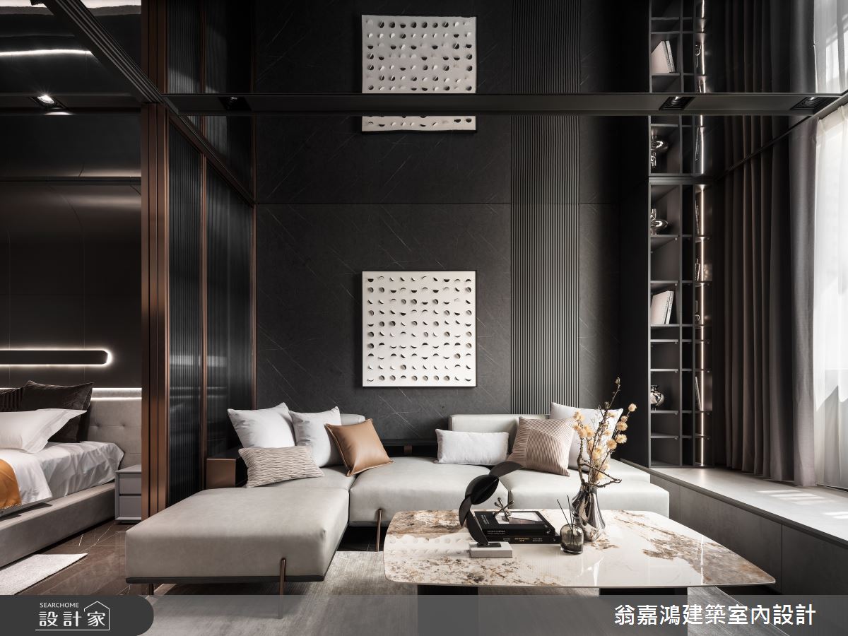 60坪中古屋(5~15年)＿現代風客廳臥榻案例圖片＿翁嘉鴻建築室內設計｜懷生設計＿懷生_71.桃園-K House之6