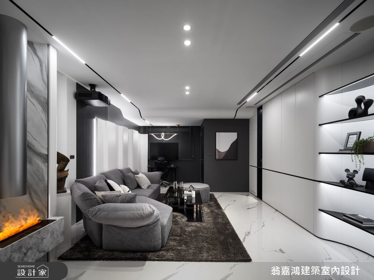 60坪中古屋(5~15年)＿現代風客廳案例圖片＿翁嘉鴻建築室內設計｜懷生設計＿懷生_71.桃園-K House之18