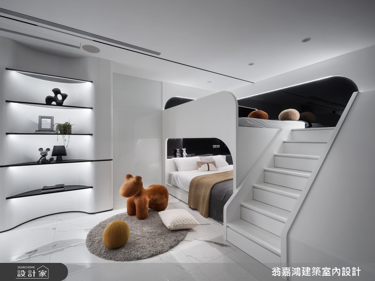 60坪中古屋(5~15年)＿現代風臥室兒童房樓梯兒童房案例圖片＿翁嘉鴻建築室內設計｜懷生設計＿懷生_71.桃園-K House之22