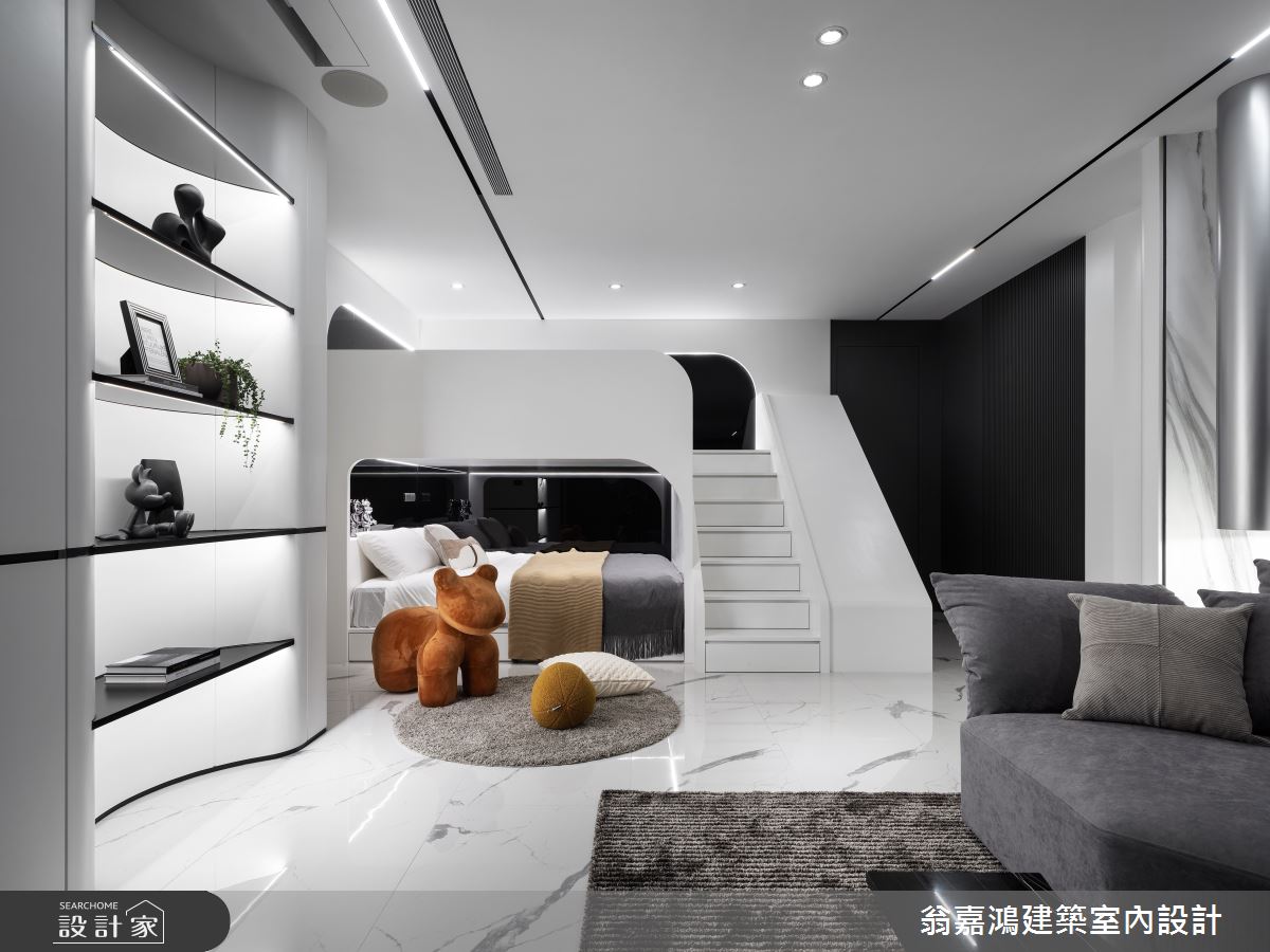 60坪中古屋(5~15年)＿現代風客廳臥室兒童房樓梯兒童房案例圖片＿翁嘉鴻建築室內設計｜懷生設計＿懷生_71.桃園-K House之23