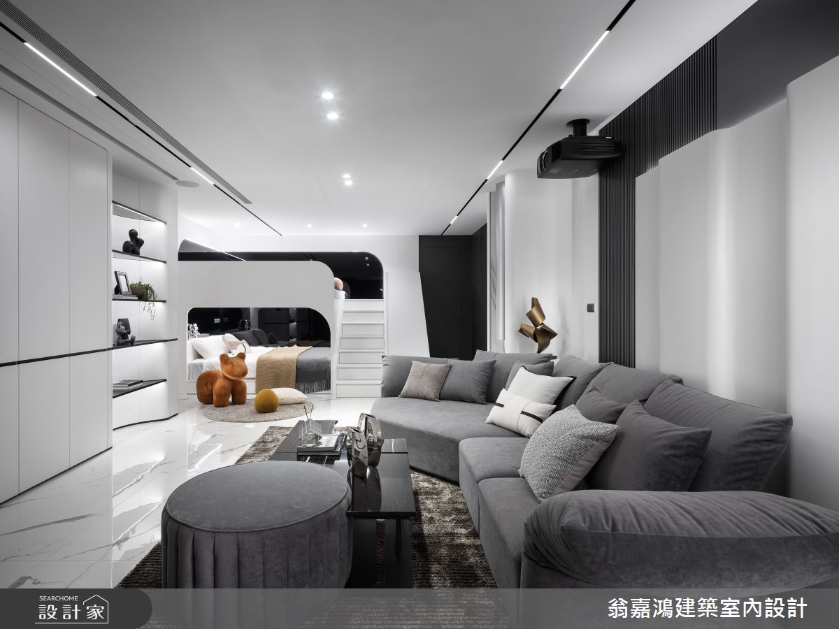 60坪中古屋(5~15年)＿現代風客廳臥室兒童房樓梯兒童房案例圖片＿翁嘉鴻建築室內設計｜懷生設計＿懷生_71.桃園-K House之24